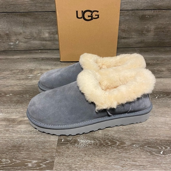 UGG | Nita Ultra Mini Shearling Suede Slipper Indoor Outdoor NEW Lighthouse Grey - Picture 3 of 8